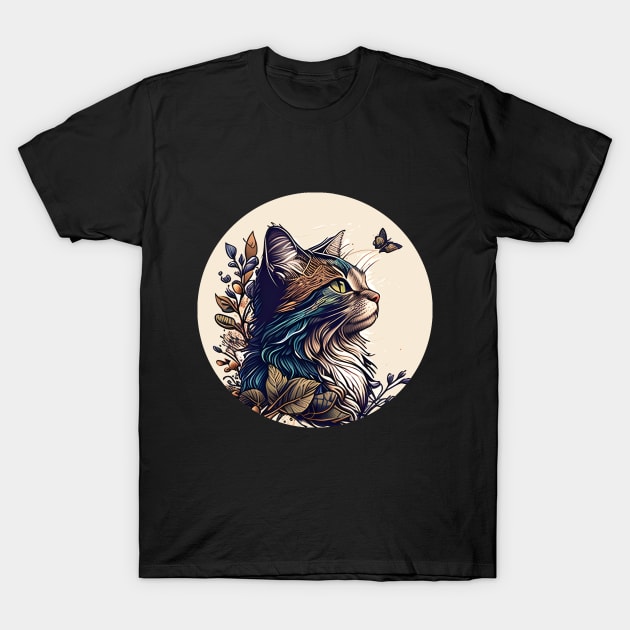 Splash Art Cat - Gifts for Cat Lovers T-Shirt by Synithia Vanetta Williams